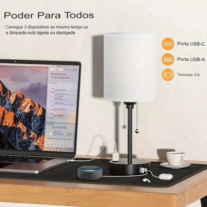 Product: RGB Table Lamp with USB-C and Outlet