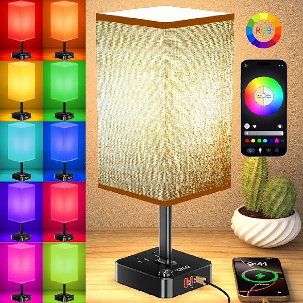 Product: RGB Table Lamp with USB-C and Outlet