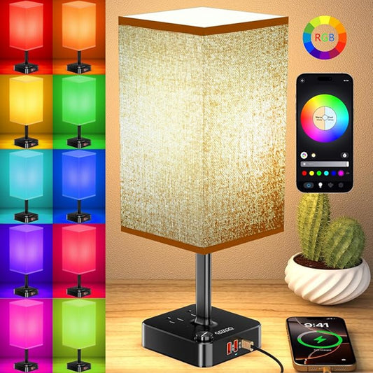 Product: RGB Table Lamp with USB-C and Outlet